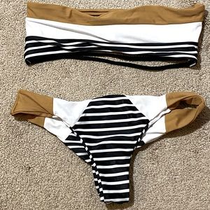 NEVER WORN STRIPPED BIKINI SET